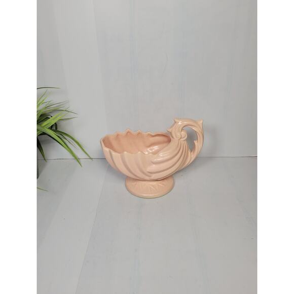 Vintage McCoy Pink Pottery Shell Planter - Picture 1 of 5